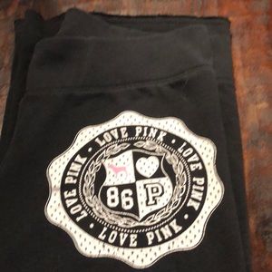 Black wide leg PINK sweat pants